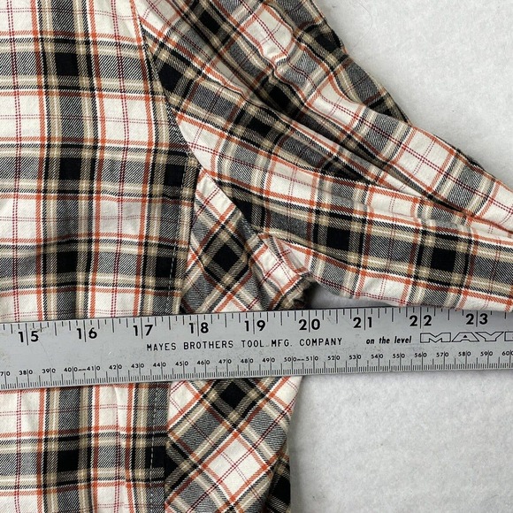 J. Jill Womens Size Large Red / Tan Plaid Long Sleeve Button Down Blouse Top - Picture 10 of 16